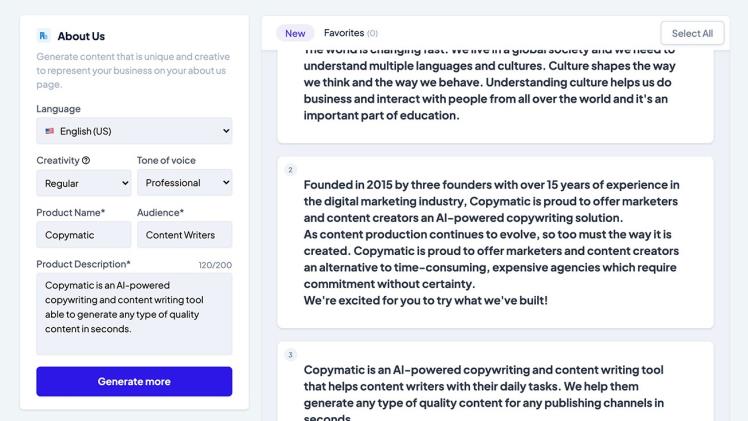 Free Online About Us Page Generator Tool Script For Blogger